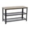 Emma and Oliver Isla 3-Tier Storage Bench with Metal Mesh Shelves for Entryway, Mudroom, or Bedroom